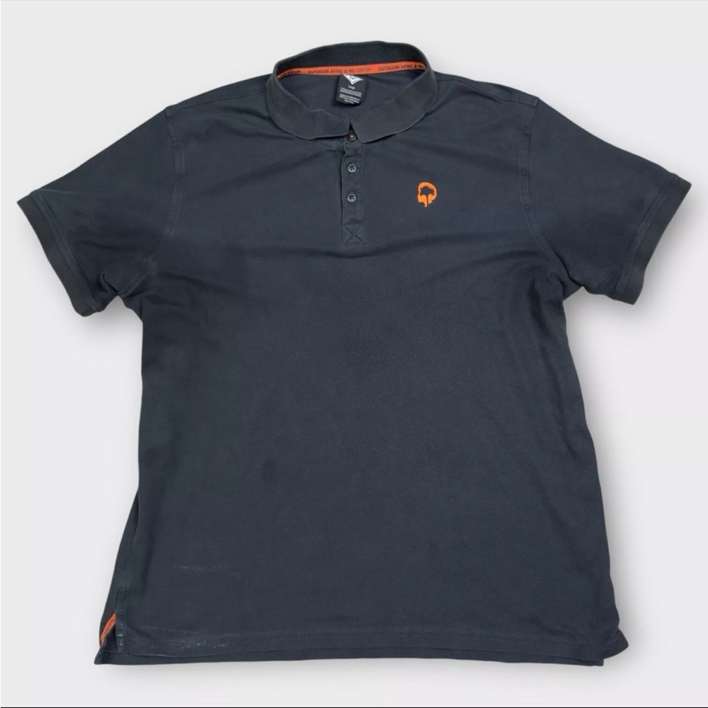 REI Co-Op Outdoor Afro Polo Shirt Mens Large Black Casual Collared Collab Adult